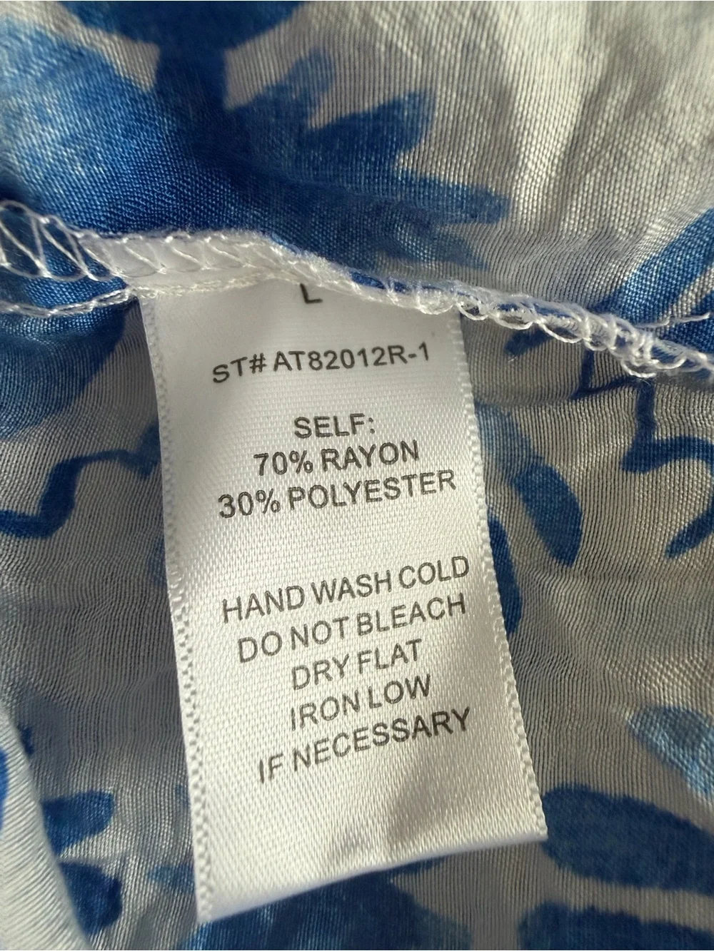 Relaxed Blue & White Printed Button-Down Shirt